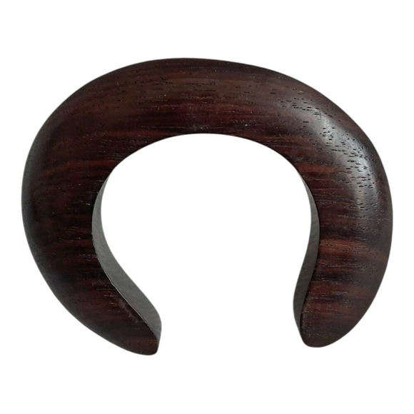 Artisan Brown Wooden Moon Bracelet Boho Style Handmade One Size Accessory - Picture 3 of 3